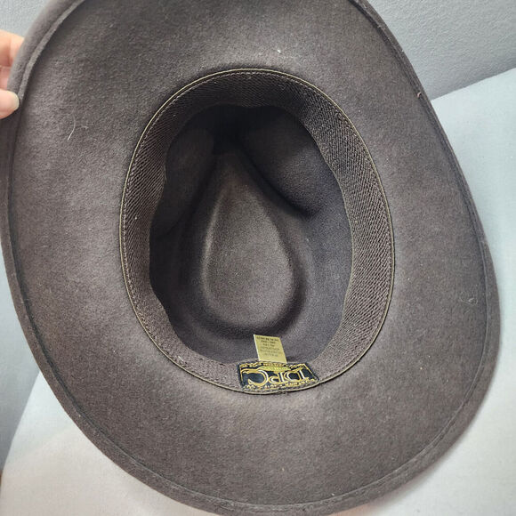 DPC Dorfman Pacific USA Black 100% Wool Felt Western Cowboy Men's Hat Sz L - Picture 3 of 10